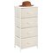 mDesign Tall Dresser Storage Tower Stand with 4 Fabric Drawers